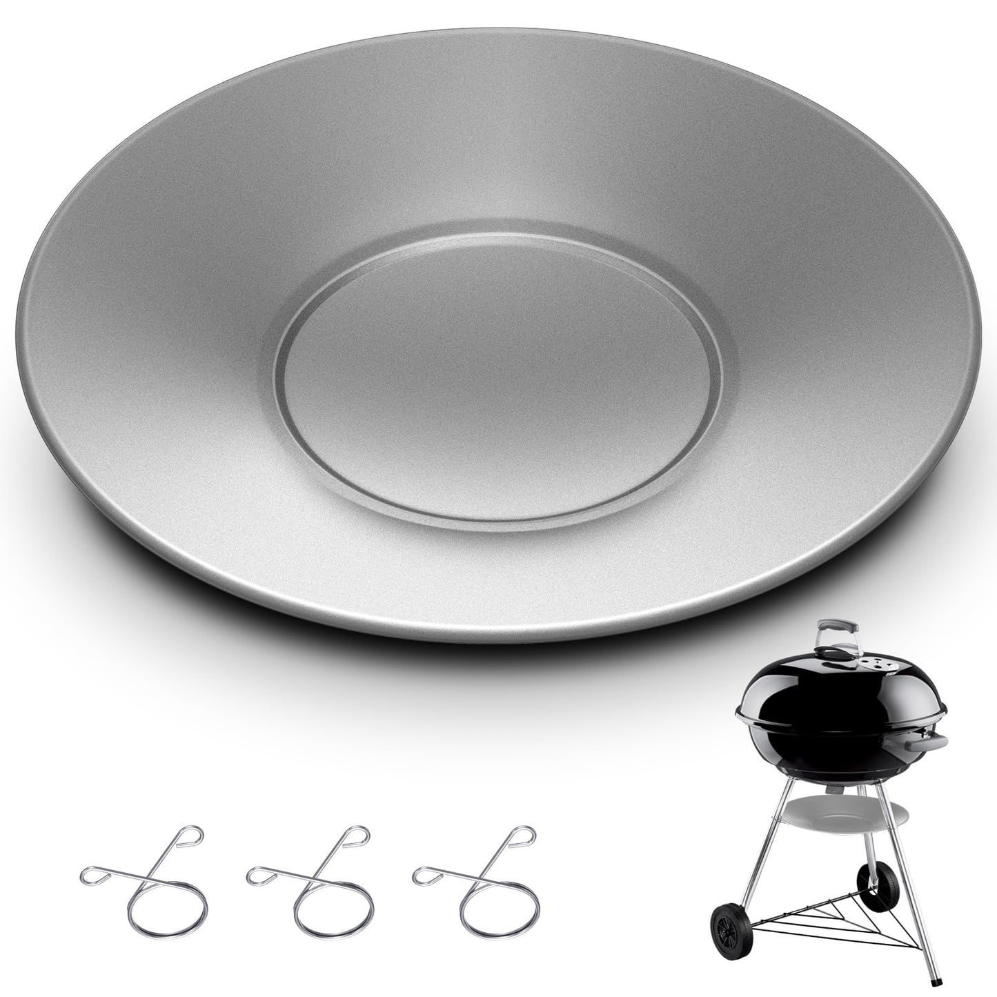 MorningRo 1 Pcs 11'' Diameter Ash Catcher Pan Ash Pan for Charcoal Grill Compatible with Weber for Grill Replacement Parts