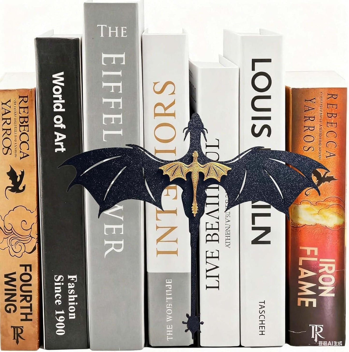 Tostmrks Handmade Dragon Bookshelf Decoration - Fantasy Dragon Books, Book Accessories for Book Lovers, Fourth Wing