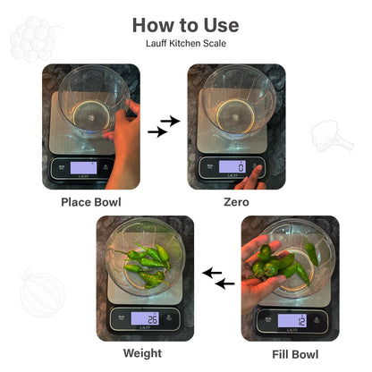 Lauff Digital Food Scale, Weighs Scale, Kitchen Scales, Food Scales messaures in Grams and Ounces with 0.01oz/1g Precise, Waterproof Kitchen Scale for Baking & Meal Prep with LCD Display (1g/10kg)
