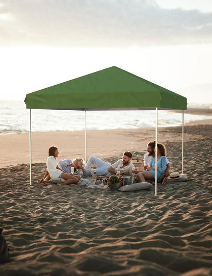 10x10 Ft Heavy-Duty Pop-Up Canopy Tent, One-Person Instant Setup, No Removable Sidewalls, Commercial-Grade Shelter for Outdoor Events, Markets, Sports, Parties