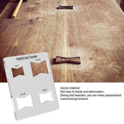 Butterfly Inlay Template Acrylic Woodworking Decoration Router Jig for Furniture Repair Precise Cut Clip (Butterfly Inlay Template)