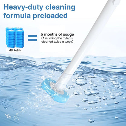 Saraudy 48 Count Toilet Brush Refill Pads, Toilet Brush Refill 48 Pcs, Only Compatible Disposable Toilet Brush, Toilet Scrubber Refills, Brush Head Replacement (Blue)