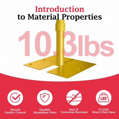 EMART Pipe and Drape Backdrop Stand Kit, 12ftx10ft Heavy Duty Adjustable Photo Background, Metal Frame with Flat Base for Wedding, Birthday Party, Banquet Decorations - Gold