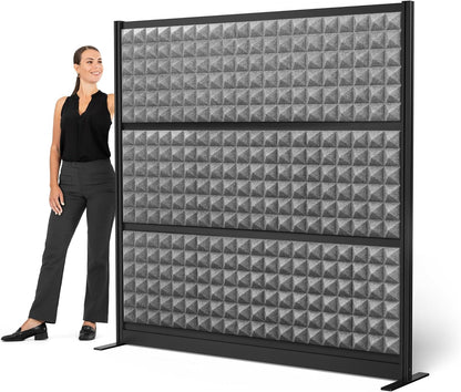 Stand Up Desk Store Studio Modular Wall and Sound Absorbing Room Divider | Sound Dampening Acoustic Panels for Office Cubicle | Noise Reduction and Noise Canceling Office Partition (70'' x 70'')