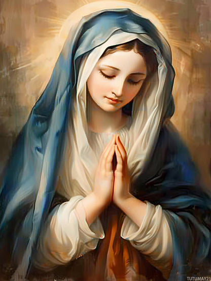 TUTUMAY21 Diamond Painting Kits The Virgin Mary in Prayer Diamond Art Kits for Adults The Virgin Mary Painting Crafts Home Wall Decor DIY 5D Gem Art Perfect for Relaxation 12x16inch