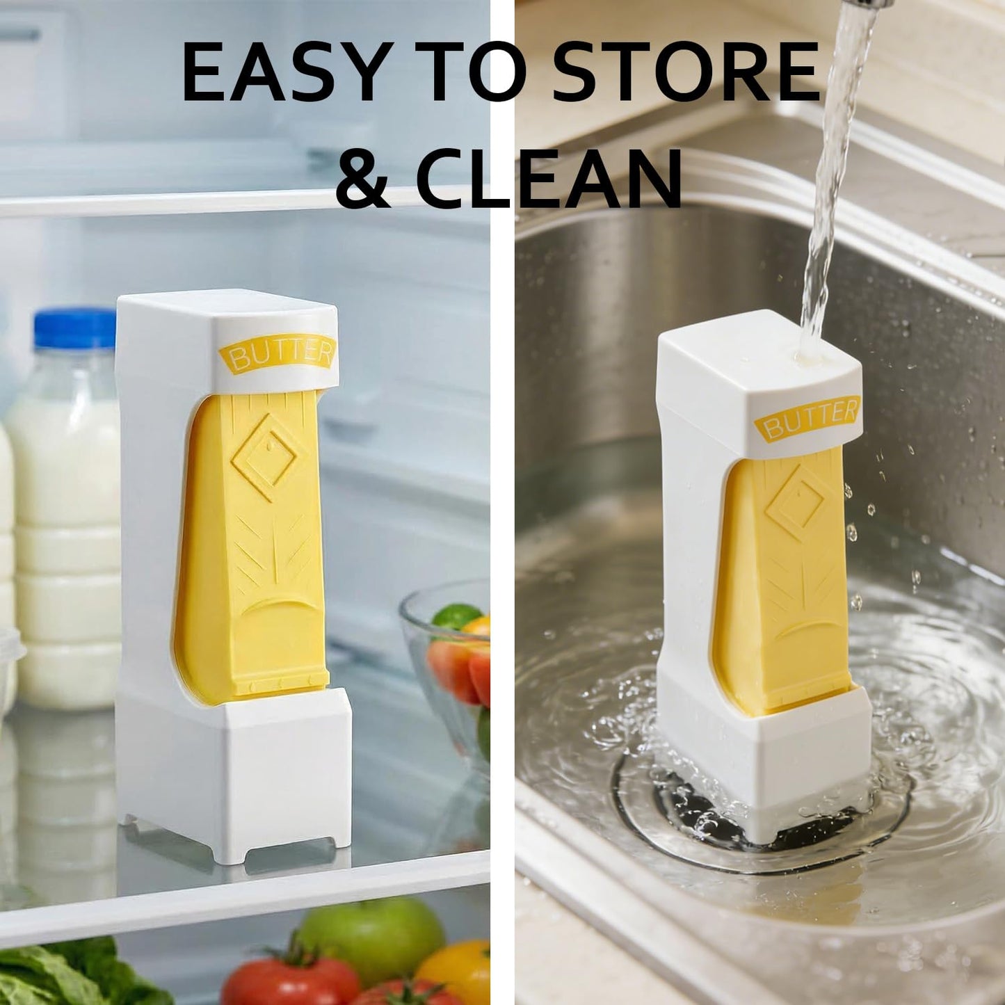 1PCS Stick Butter Cutter Slicer, One Click Stick with Stainless Steel Blade, Measuring Dispenser with Freshness Seal, Cheese Splitter, Butter Slicer, Precise Slicing for Quickly Making Bread, Cakes, Breakfast