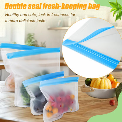 30 Pack Reusable Silicone Food Storage Bags, 4 Size Leak proof Dishwasher Safe Reusable Freezer Bag for Food Storage Containers Lunch Bags for Sandwich, Marinate Meat, Fruit
