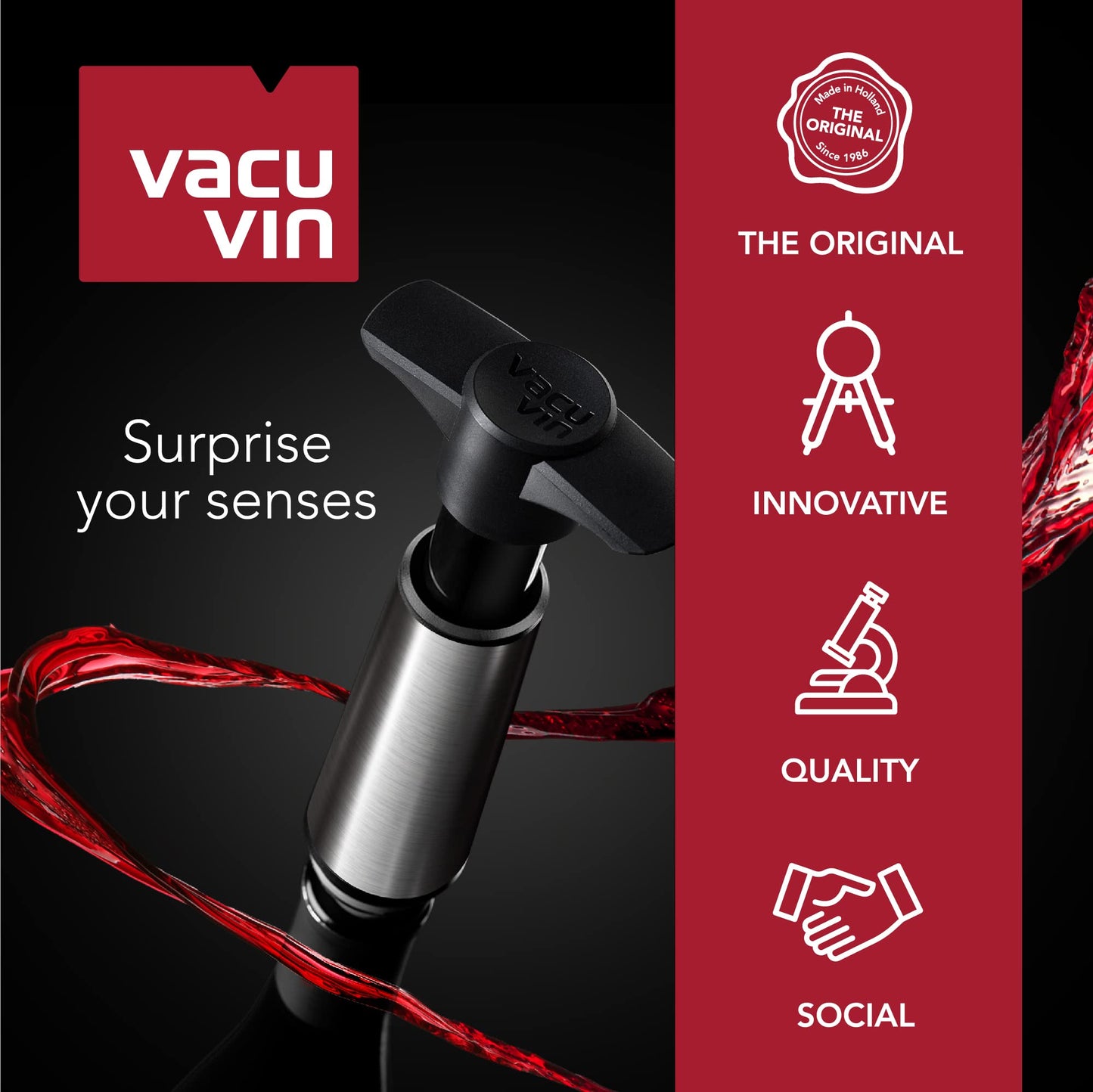 Vacu Vin VACUVIN0881050 Wine Stopper - Gray