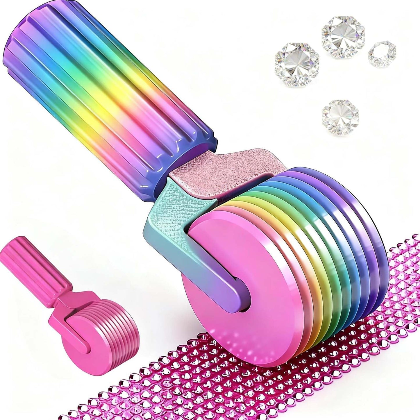 Upgraded Diamond Painting Roller Tool & Straightener, Detachable Diamond Art Roller for Smooth Pressing, 5D Gem Art Accessories and Crafting Supplies for Canvas Flattening, Candy Colors