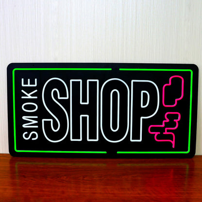 35"x18" Extra Large Neon LED SMOKE SHOP Sign for Business, Super Bright Unique Design with Sturdy Chain, High Visibility for Stores Retail Shop Window