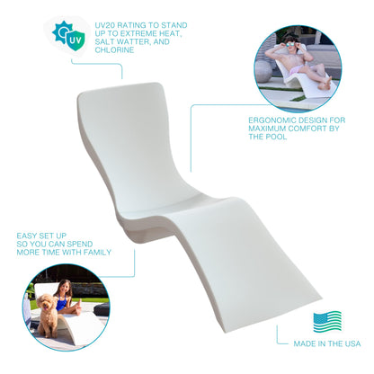 Las Olas Luxury Living Chaise Pool Lounger | Ultra-Comfortable Waterproof Pool & Patio Chase Lounge Chair for Outdoors | Up to 9" of Water, UV & Fade Resistant, Made in USA, Easy Tool-Free Assembly