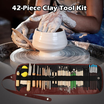 42PCS Clay Sculpting Tools Pottery Tools Kit, Clay Carving Tool Ceramic Tool for Sculpting for Beginners Professionals School Student Polymer ClayTool