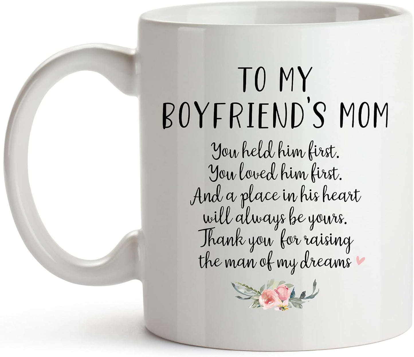 YouNique Designs To My Boyfriends Mom Mug, 11 Ounces, Boyfriend Mom Coffee Mug from Girlfriend (White)