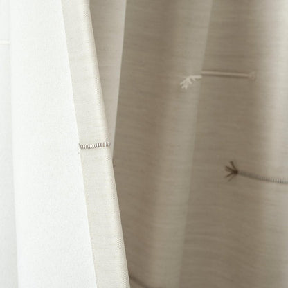 Lush Decor Boho Stripe Clip Jacquard Window Curtain Panels Pair 42" W x 84" L Neutral & Brown - Beige Curtains for Living Room - Modern Bedroom Curtains