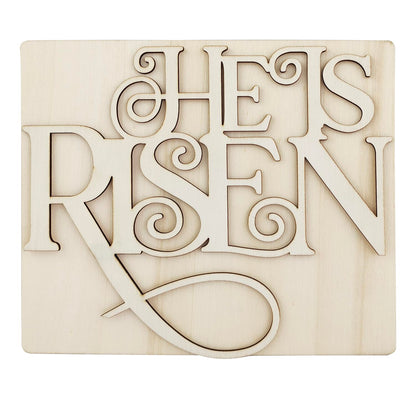 6 Pack 8 Inch Wood He is Risen Letters Cutouts Wood He is Risen Signs Wooden He is Risen Hanging Ornaments DIY He is Risen Wall Decor for Home Party Decoration