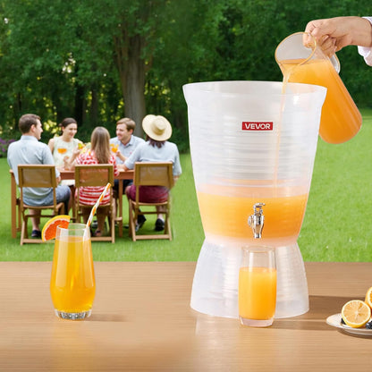 2.64 VEVOR Beverage Dispenser, Gallon Drink Dispenser for Parties, Plastic Juice Dispensers with Spigot Ice Chamber