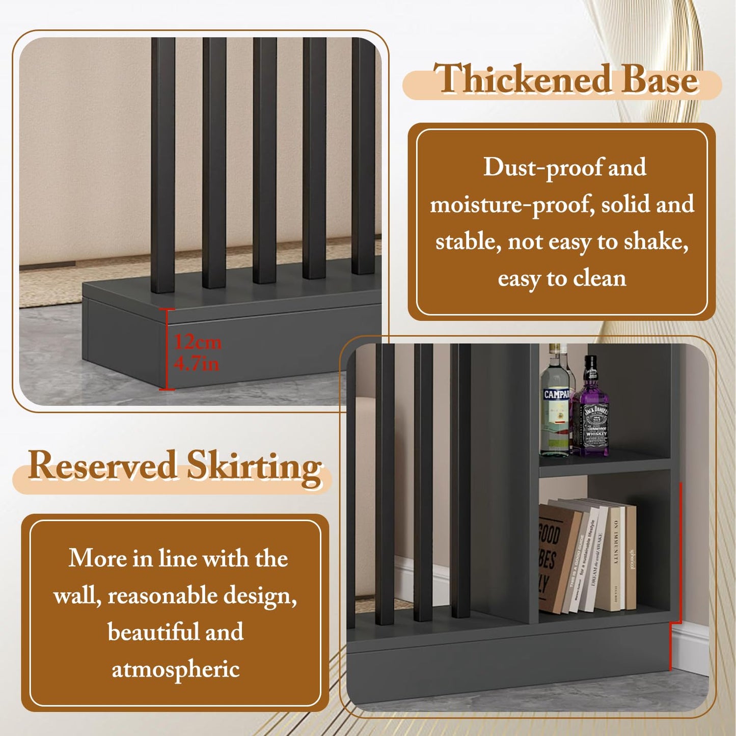 39.4in/100cm Entrance Hall Partition Screen, Wooden Room Divider with Storage Shelves, Modern Freestanding Wood Room Divider Screen, Privacy Screens Room Partition Post (Grey, 100cm/39.4in)