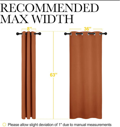 NICETOWN Blackout Curtains - Thermal Insulated Privacy Drapes for Windows | Burnt Orange, 42 x 63 Inches