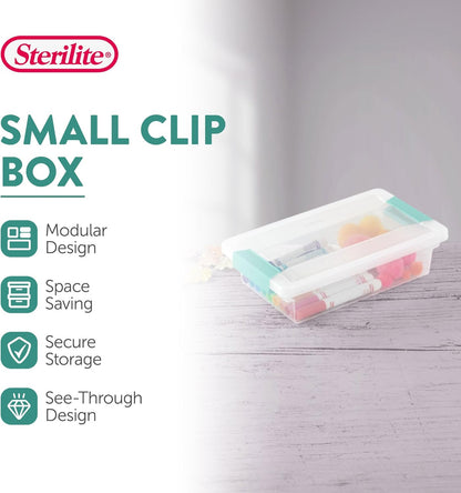 Sterilite 30-Pack Clip Box | Stackable Clear Plastic Bins with Latching Lids for Arts & Crafts Storage