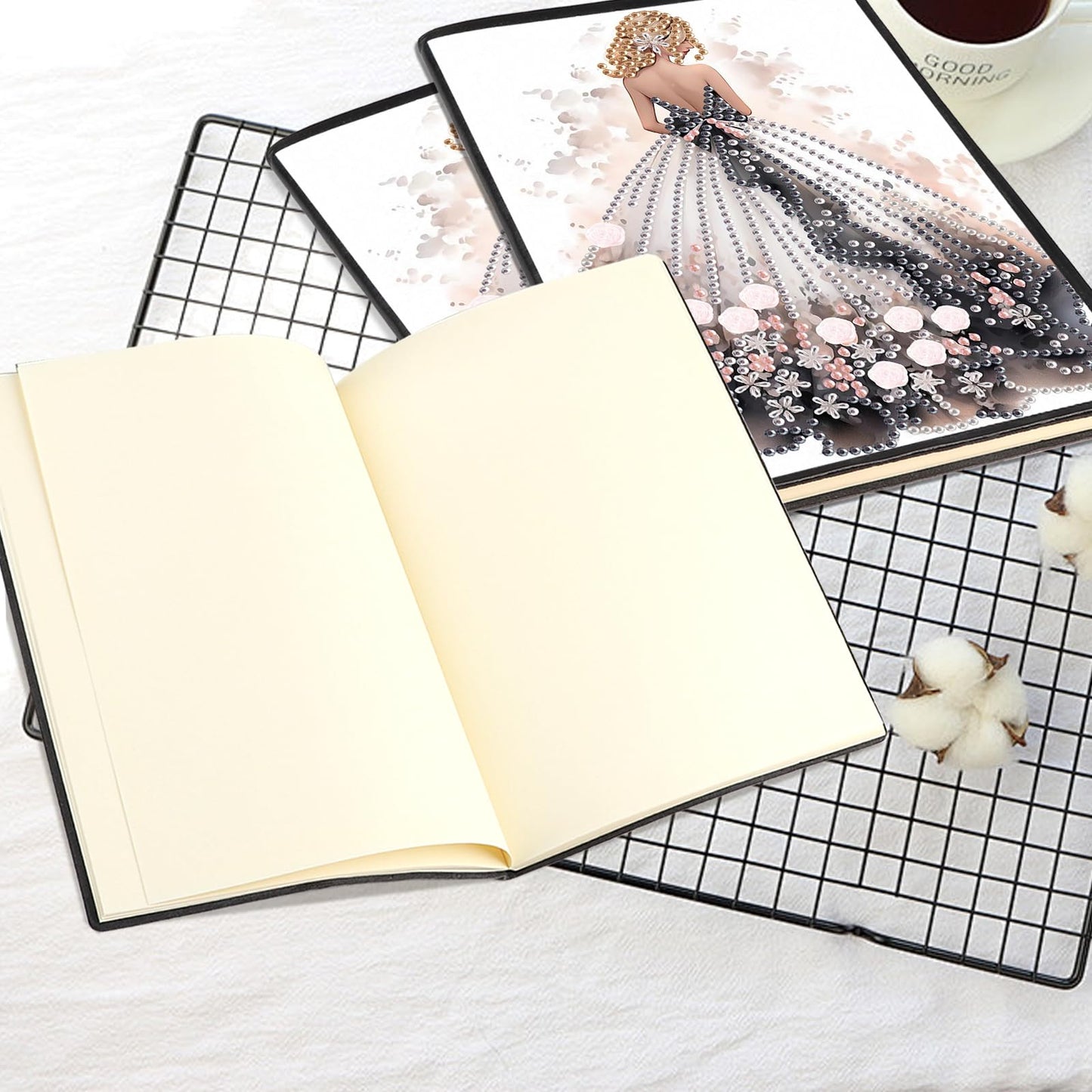 JISHSHAY Diamond Painting Notebook Journal Diamond Art Note Book Gem Art Sketch Book Gem Painting Diary Mosaic Kits for Adults Blank Notebook with Special Shaped 14.5×21cm/5.7×8.26in Dancer