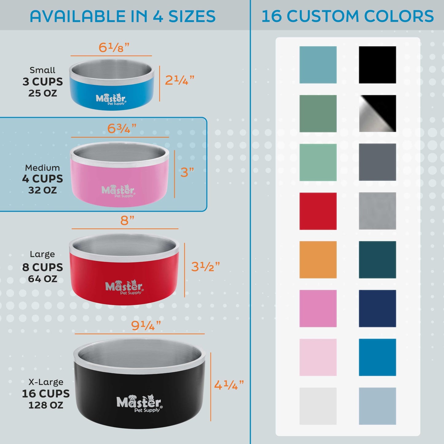 Master Pet Supply Stainless Steel Dog Bowls - 32 oz, Heavy Duty - Hyper Pink, Double Wall Extra-Thick Insulated, Non-Slip Pet Water Bowl for Dogs, Cats & Pets, Anti Rust Metal, Dish Washer Safe