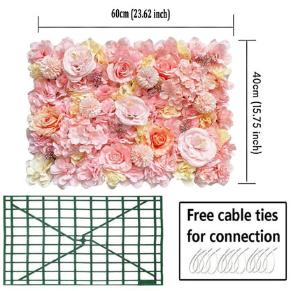 JIIPOREGJ Artificial Flower Wall Panels,for Weddings Party Arrangements Outdoor Indoor Garden Fence Backdrop Wall Decoration,12pcs