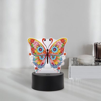 JISHSHAY Diamond Painting Night Light Diamond Art Table Lamps Gem Art LED Lights Gem Painting Desk Lamp Mosaic Kits for Adults DIY Kits for Adults Paint by Numbers Special Shaped Butterfly