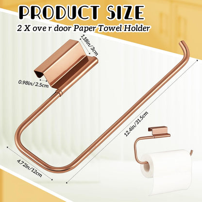 12.4 Inches Gold,1 Yaocom Cabinet Door Paper Towel Holder Camper Under Sink No Drilling Paper Towel Storage