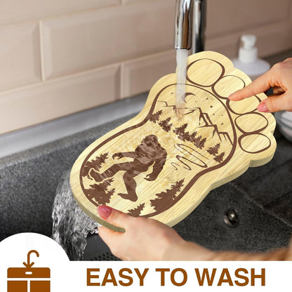 Unique Bigfoot Gifts - Sasquatch Charcuterie Board 12.6" X 7.6" Footprint Cheese Board & Serving Tray for Party Gifts