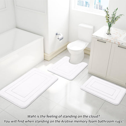Arotive Memory Foam Bathroom Rug Mat 36x24, Ultra Soft and Absorbent, Machine Wash Dry, Comfortable Bath Rug
