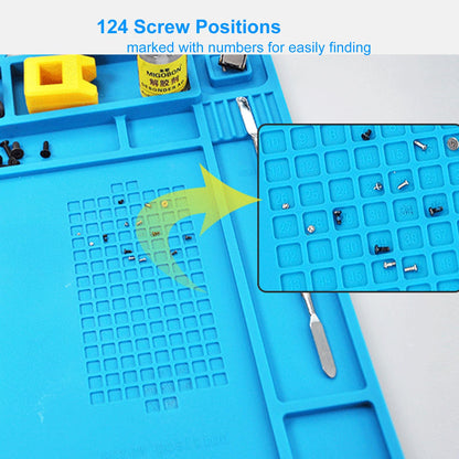 Heat Insulation Silicone Repair Mat with Scale Ruler and Screw Position for Soldering Iron, Electronic DIY,Reparing Phone and Computer Repair Size:17.7 x 11.8 Inches