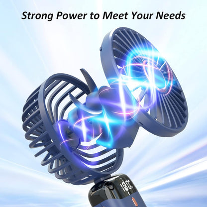 Personal Fan, Portable Hanging Neck Fan, 4000mAh USB-C Rechargeable, 5-Speed Modes, Max 16H Run Time (Blue)