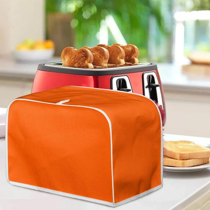 Orange Toaster Dust Cover, Washable Polyester for 2 Slice Toaster, Fits Most Standard 2 & 4 Slice Toasters