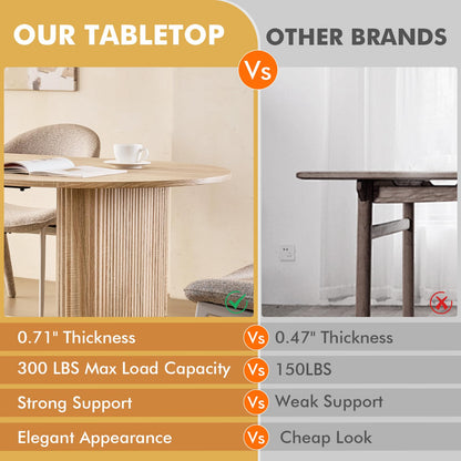 Lecafur HL 70.9" Large Dining Table for 4-6, Rounded Edges, Fully Assembled Table Base, Modern Wood Kitchen Dinner Table, Easy Setup, Natural