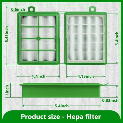 HASMX Hepa Filter Replacement for Electrolux Vacuum Cleaner EL4021A EL4040A EL4042A EL4050B EL4100A EL4101A EL4103A, Replaces Part Numbers EL012, EL012A, S-filter HEPA Vacuum Filter, Green (4-Pack)