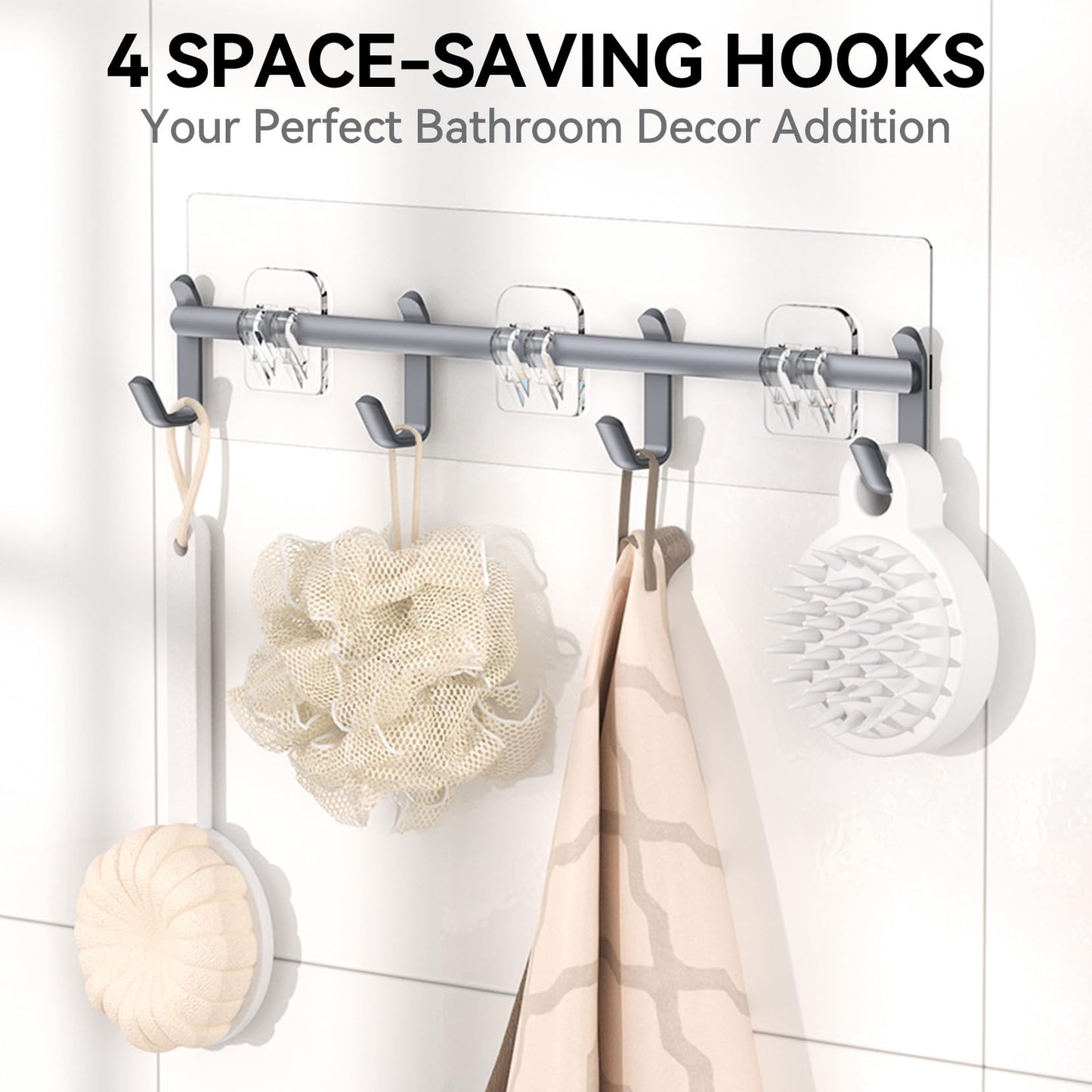 YASONIC Shower Caddy, 100% Rustproof Shower Shelves for Inside Shower, No Drilling Bathroom Organizers and Storage, 6 Pack Large Capacity Bathroom Shelves for Kitchen & Home Decor