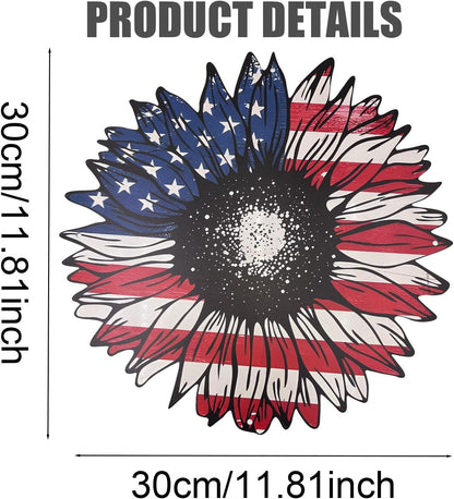 Heoclao 11.81'' American Flag Metal Wall Art, National Flag Metal Sculpture for Home Office Decor