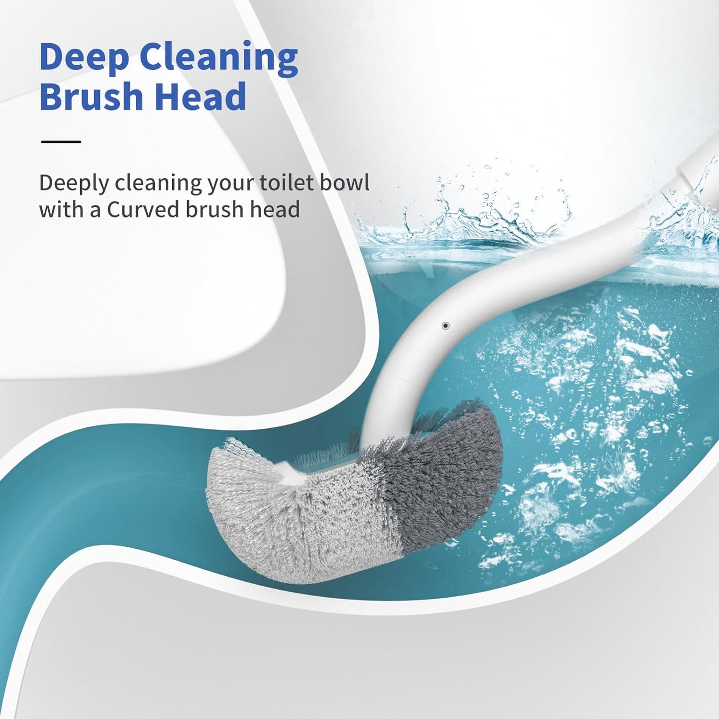 Set, 1 Pack Marbarsse Bathroom Toilet Bowl Brush and Holder, Curved Design Dismount Toilet Brush for Deep Cleaning