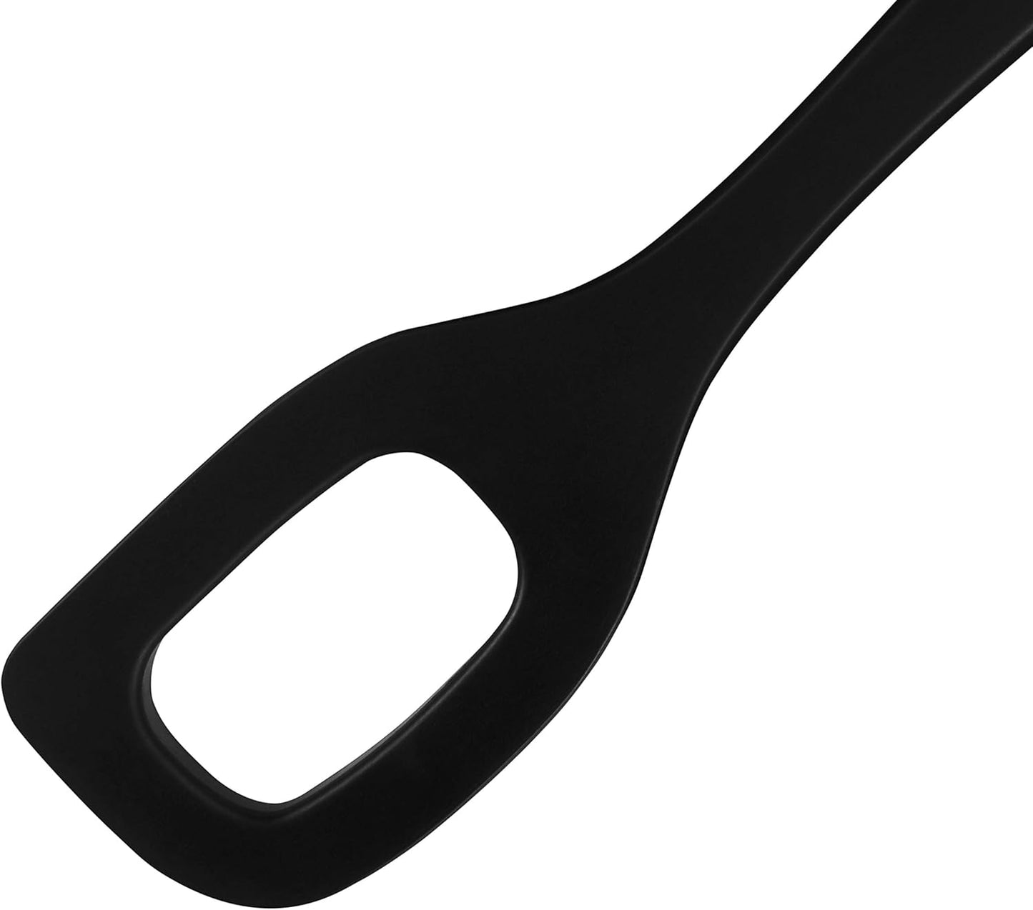 Lurch Germany 11 Inches Silicone Cooking Spoon with Hole, Heat Resistant Risotto Kitchen Tool - Black