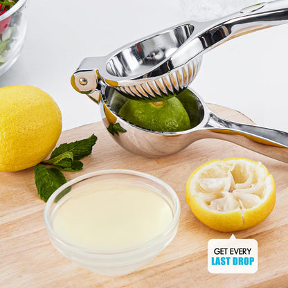 COKORA Lemon Squeezer Manual, Large Handheld Metal Lemon Juicer Squeezer Dishwasher Safe, Heavy Duty Lemon Press Squeezer is Suitable for Lemon, Lime, and Citrus,Easy to Use and Clean - Silver