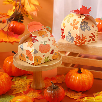 Pasimy 36 Pack Fall Party Favor Boxes Pumpkin Maple Leaf Paper Candy Treat Boxes for Thanksgiving Autumn Harvest Halloween Birthday Party Favor Gifts Decorations