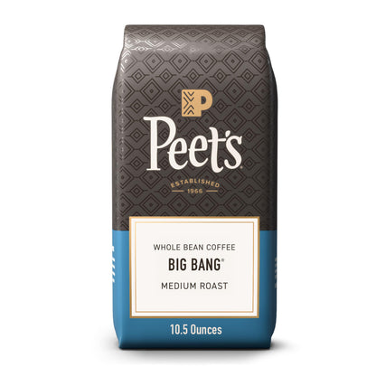 Peet's Coffee, Medium Roast Whole Bean Coffee, 100% Arabica Coffee - Big Bang 63 Ounces (6 Bags of 10.5 Ounces)