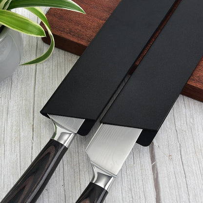 RISHTEN Knife Guard 8 Inch x 2 Inch 3 Pack Universal Waterproof Blade Edge Cover Knife Sleeves Protectors Guards for Kitchen Knives Extra Strength, Black