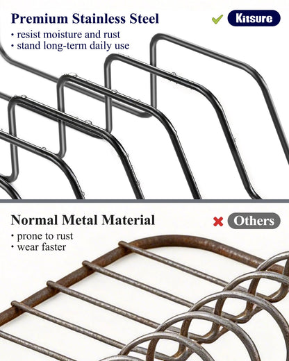 Kitsure Large Dish Drying Rack - Extendable Dish Rack, Multifunctional Dish Rack for Kitchen Counter, Anti-Rust Dish Drainers with Cutlery & Cup Holders 19.2"-26.7" L x 12.9" W, Black