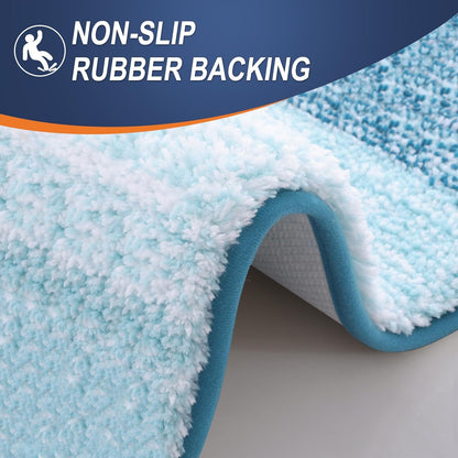 OLANLY Bathroom Runner Rug - Extra Soft Microfiber Mat, Quick Dry & Washable | 70x24, Peacock Blue