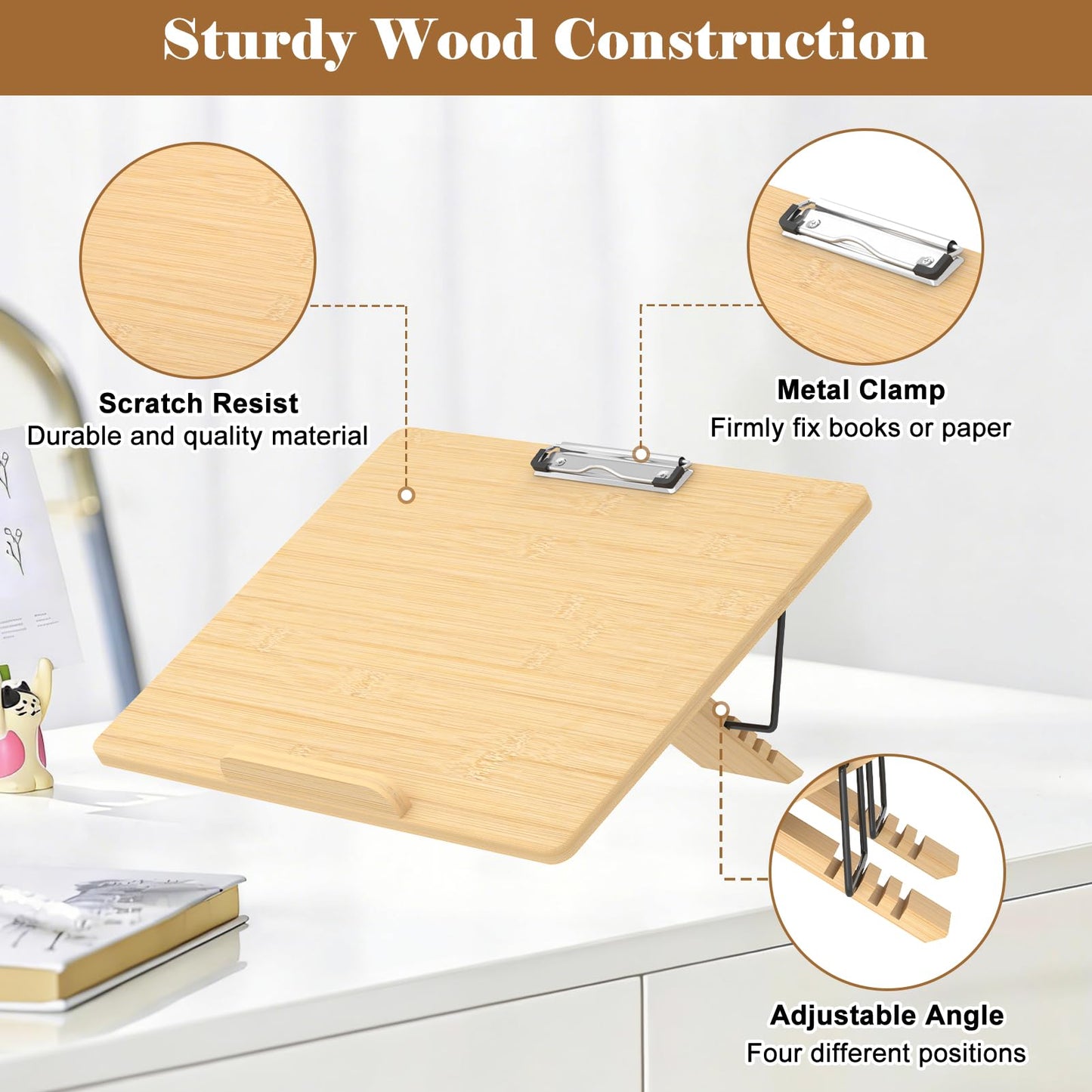 BSTSLL Slant Board for Writing Adjustable Writing Board Slanted Clipboard Foldable Stand Easel Sloped Surface to Improve Handwriting Legibility for Writing Reading Drawing