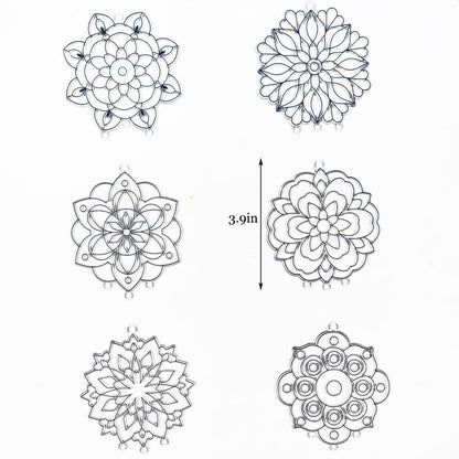 Ayhuhra 30 Sets Mandala Suncatchers Wind Chimes Craft Kits DIY Window Art Suncatcher Mandala Flower Craft Art Kit for Spring Summer Party Activities Art Project Party Favors