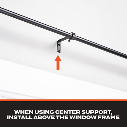 Sun Zero – Wrap Around Curtain Rod, Blackout Room Darkening Design with 5/8" Steel Tube, Adjustable 28–48", Black