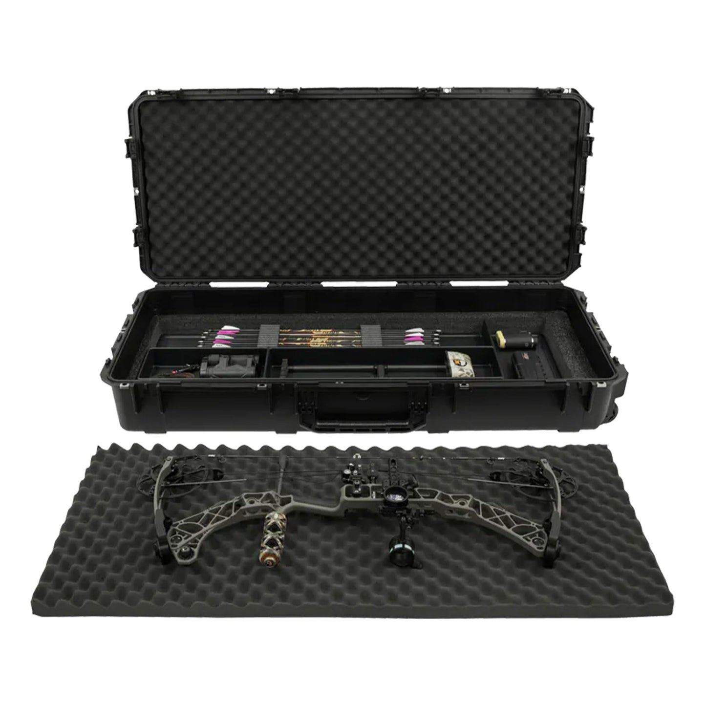 SKB Cases iSeries 4719-8 Ultimate Single or Double Bow Case, Hard Plastic Case for 44-Inch and 46-Inch Bows, Includes Trigger-Release Latch System