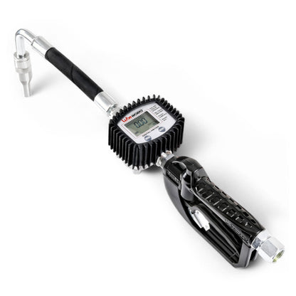 Lubeworks Oil Control Valve Digital Meter Dispensing Nozzle 10GPM/35LPM Heavy Duty Air Operated Pneumatic 1/2" inch NPT Inlet Pressure Range 7-725 Psi 5-50 Bar with Flexible Spout (Not for Gasoline)